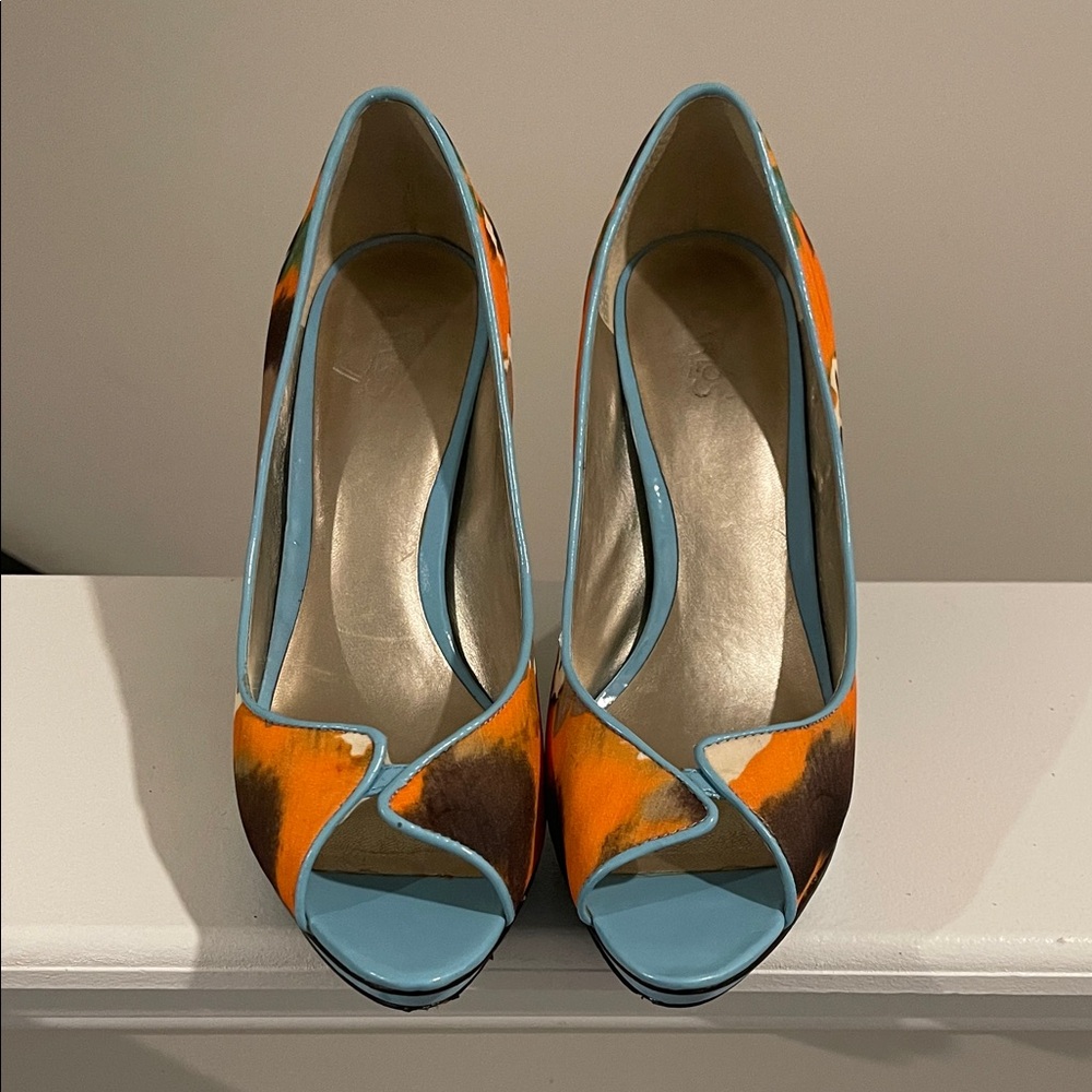 Carlos Vibrant Multicolor Peep-Toe Heels